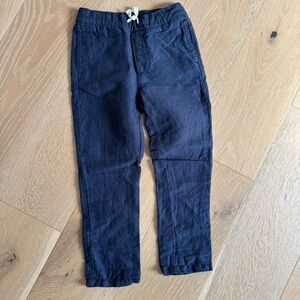 Janie and Jack Light navy linen pull on pants